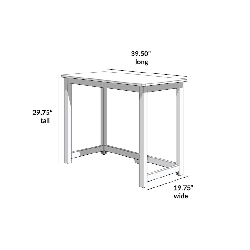 Bureau simple 100,3 cm pieds en bois massif pour bureau à domicile