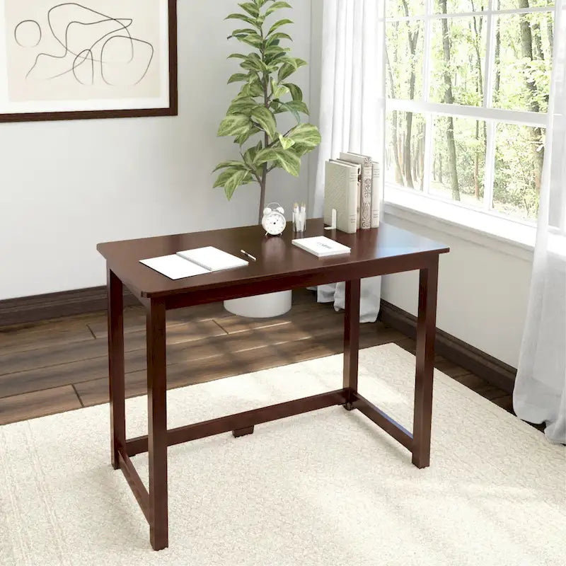 Bureau simple 100,3 cm pieds en bois massif pour bureau à domicile