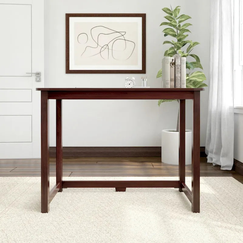 Bureau simple 100,3 cm pieds en bois massif pour bureau à domicile