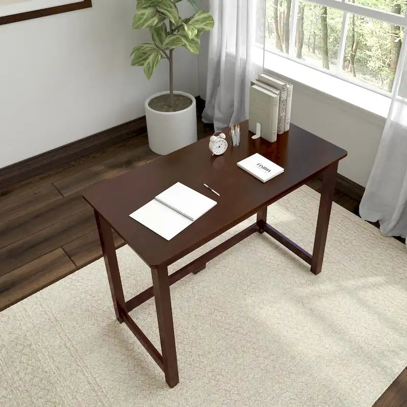 Bureau simple 100,3 cm pieds en bois massif pour bureau à domicile