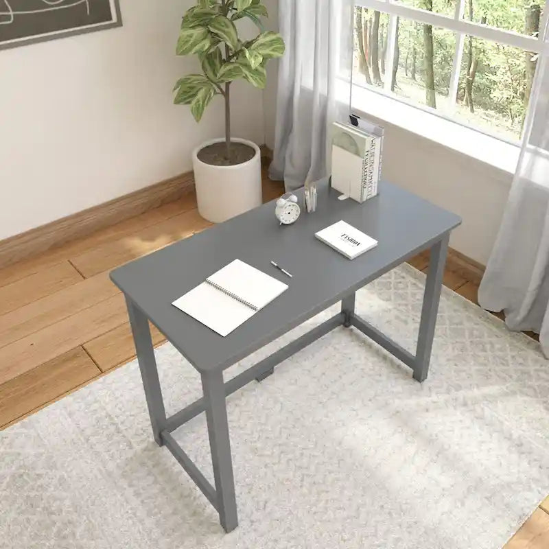 Bureau simple 100,3 cm pieds en bois massif pour bureau à domicile
