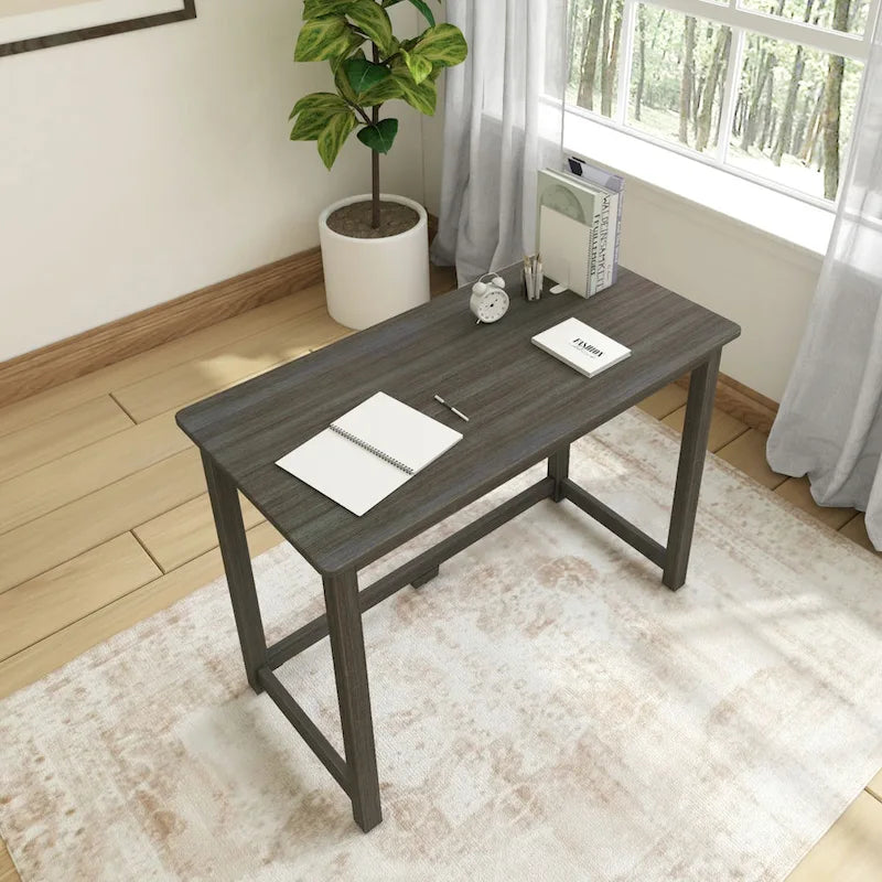 Bureau simple 100,3 cm pieds en bois massif pour bureau à domicile