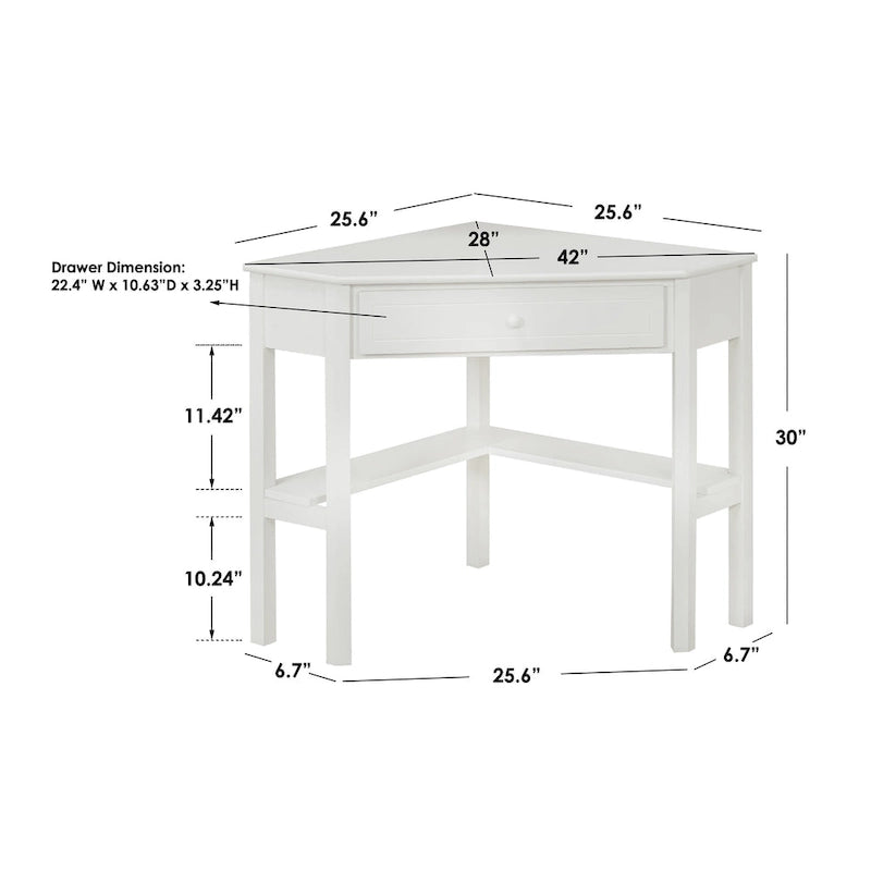Bureau d'angle informatique en MDF et bois massif