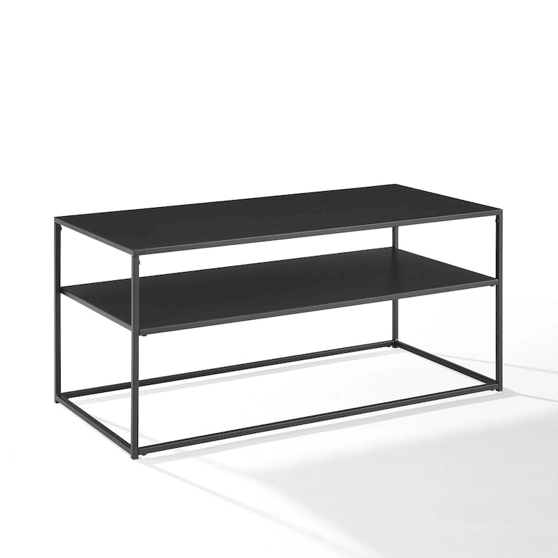Table basse 38 L x 18 P x 17 H Acier noir mat Salon moderne