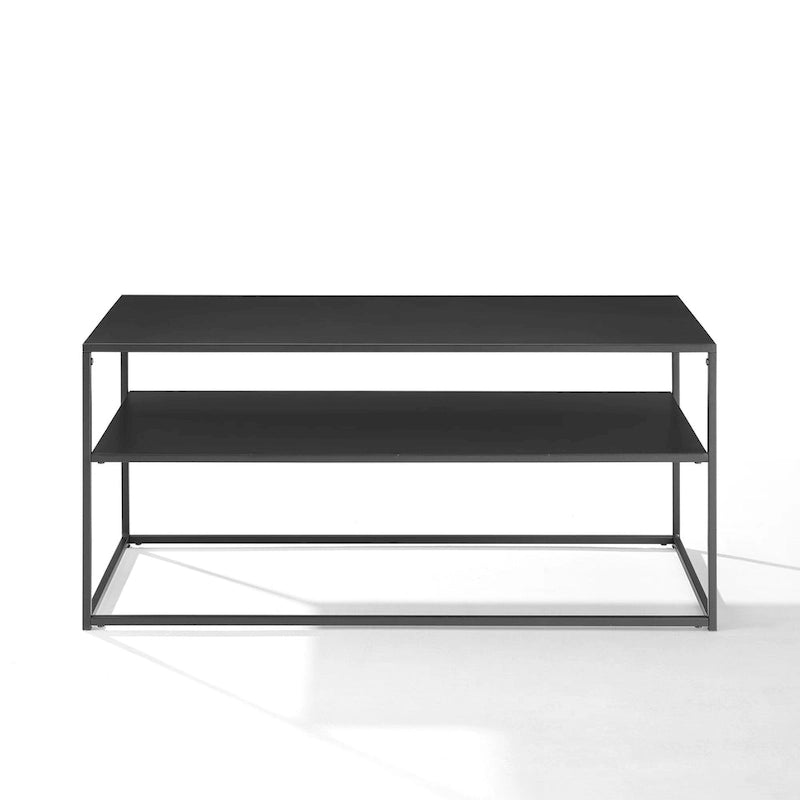 Table basse 38 L x 18 P x 17 H Acier noir mat Salon moderne