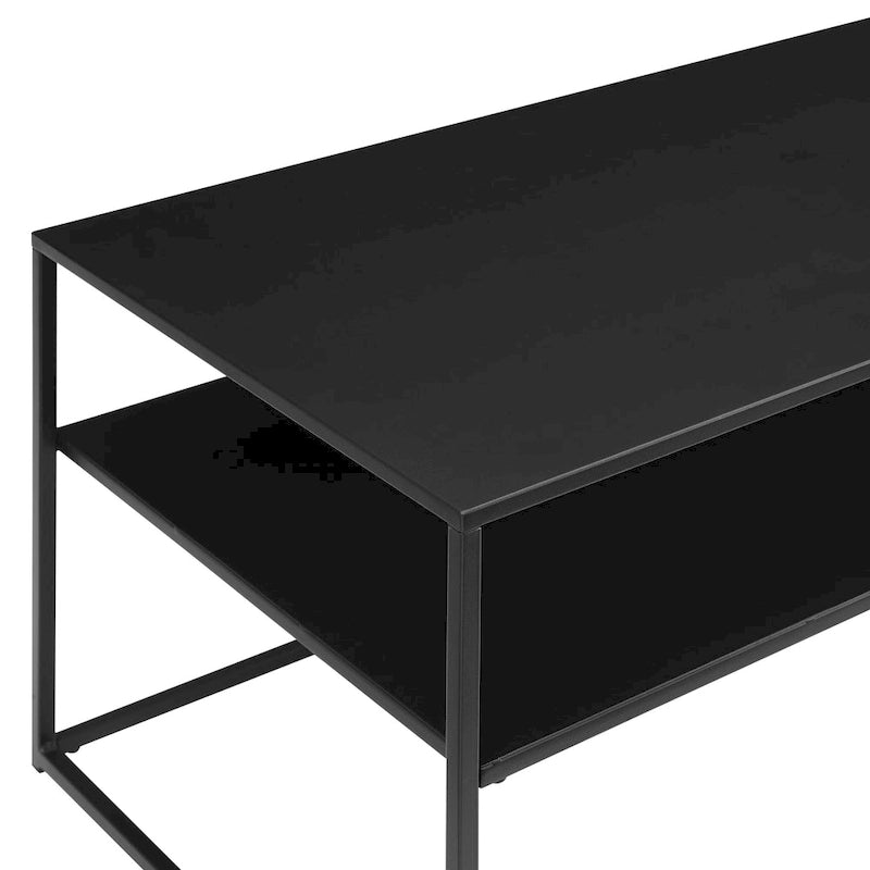 Table basse 38 L x 18 P x 17 H Acier noir mat Salon moderne