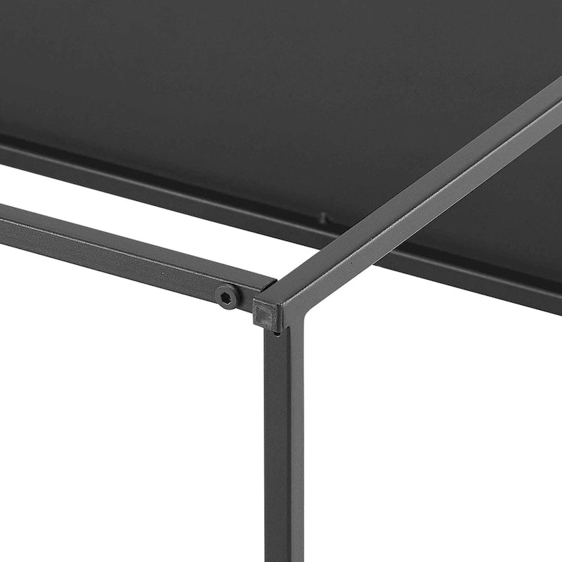Table basse 38 L x 18 P x 17 H Acier noir mat Salon moderne