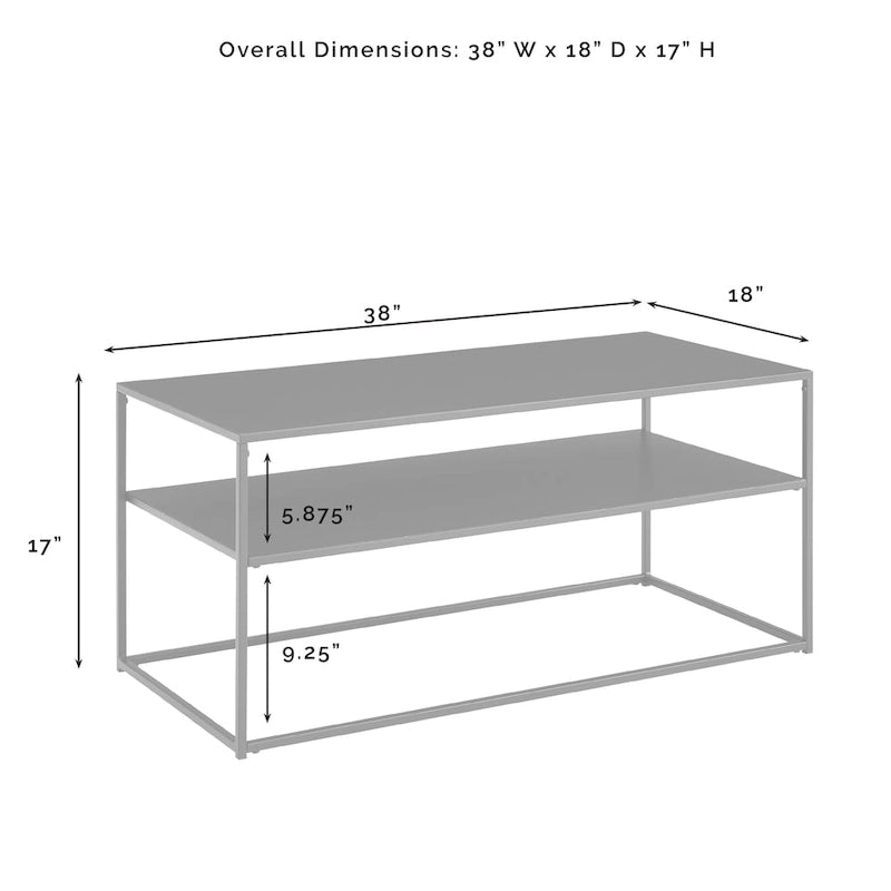 Table basse 38 L x 18 P x 17 H Acier noir mat Salon moderne