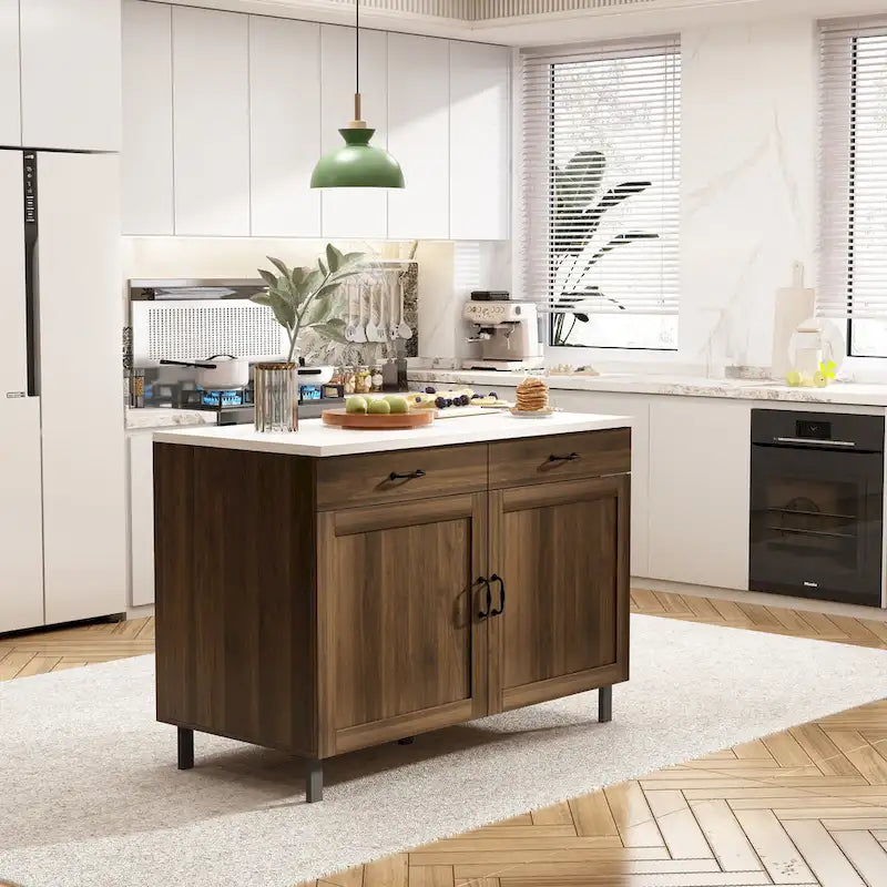 Meuble de rangement polyvalent avec tiroirs et portes, desserte de cuisine/buffet