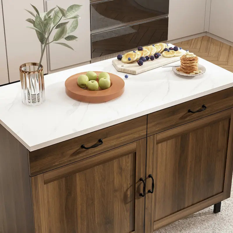 Meuble de rangement polyvalent avec tiroirs et portes, desserte de cuisine/buffet