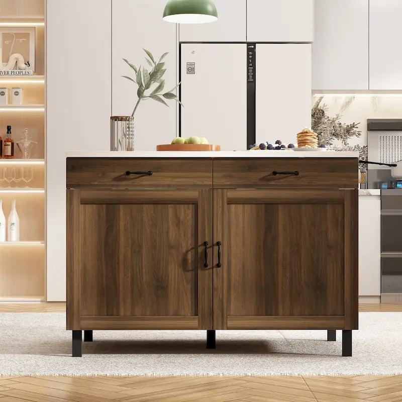 Meuble de rangement polyvalent avec tiroirs et portes, desserte de cuisine/buffet