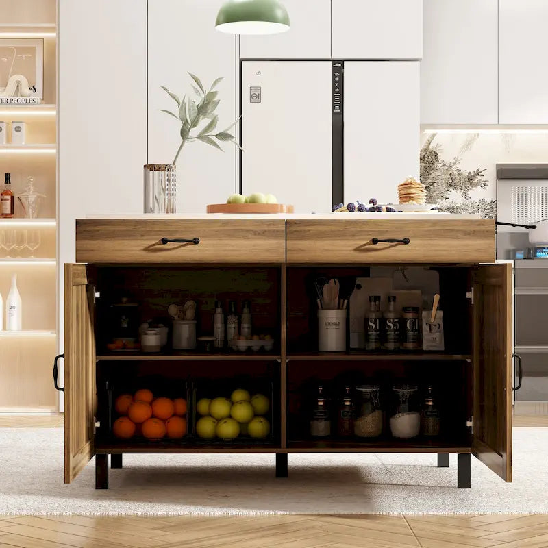 Meuble de rangement polyvalent avec tiroirs et portes, desserte de cuisine/buffet