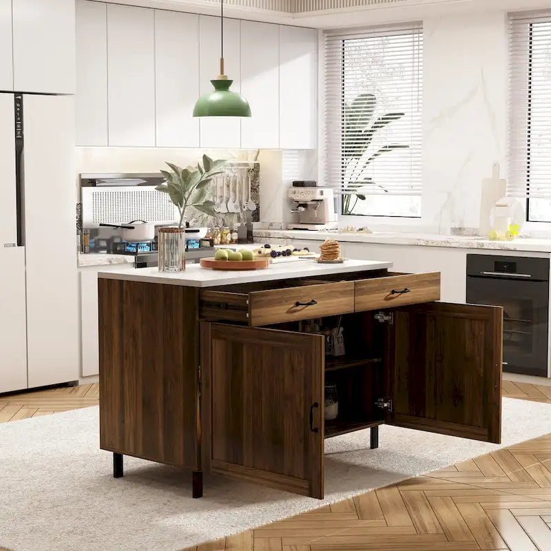 Meuble de rangement polyvalent avec tiroirs et portes, desserte de cuisine/buffet