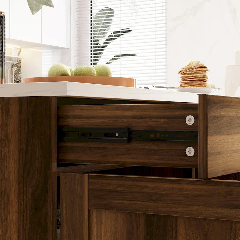 Meuble de rangement polyvalent avec tiroirs et portes, desserte de cuisine/buffet