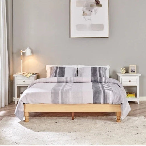 MUSEHOMEINC 12 Inch Wood Bed Frame Elegant Style Eliminates,Natural Finish