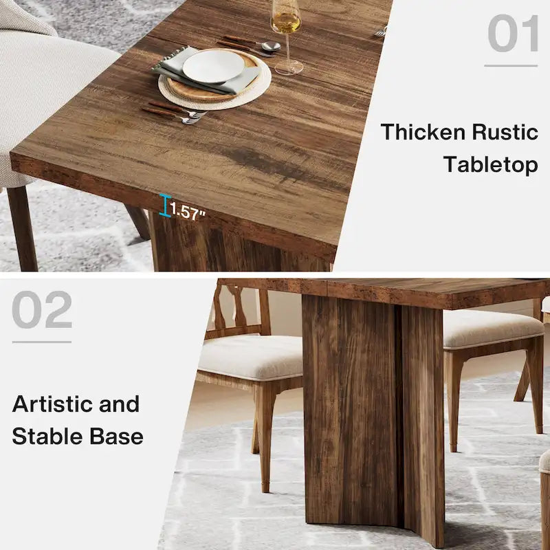 Table de salle à manger de cuisine de 160 cm de long pour salle à manger