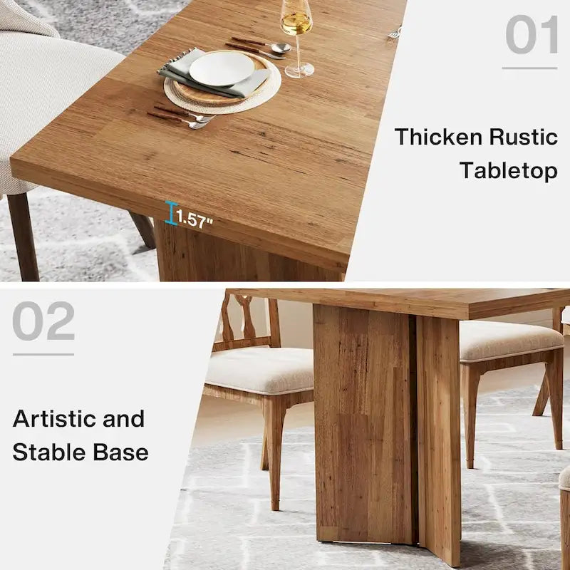Table de salle à manger de cuisine de 160 cm de long pour salle à manger