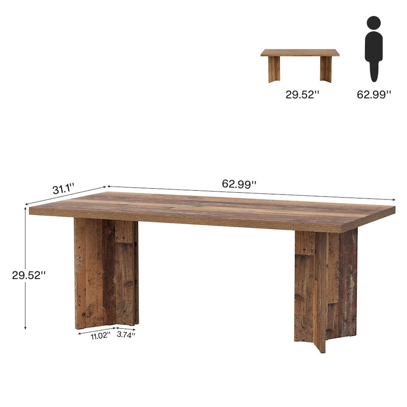 Table de salle à manger de cuisine de 160 cm de long pour salle à manger
