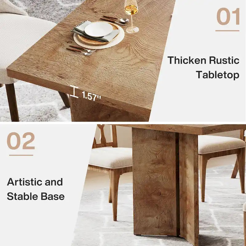 Table de salle à manger de cuisine de 160 cm de long pour salle à manger