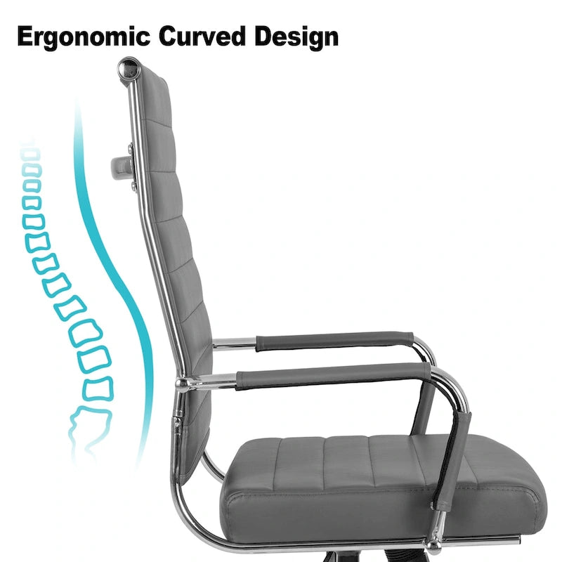 Chaise de bureau ergonomique en cuir PU, réglable en hauteur et pivotante