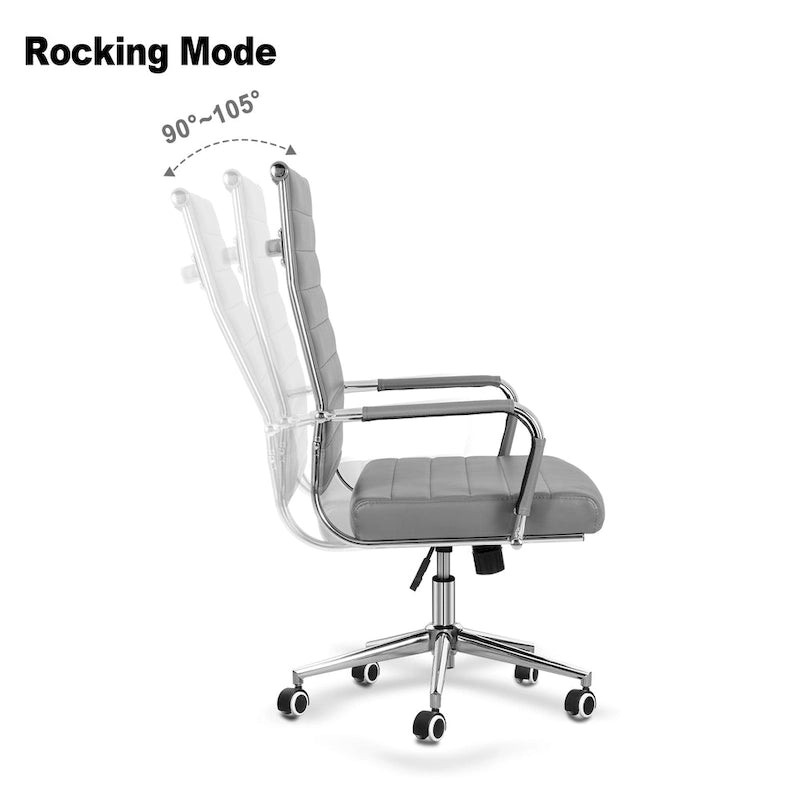 Chaise de bureau ergonomique en cuir PU, réglable en hauteur et pivotante