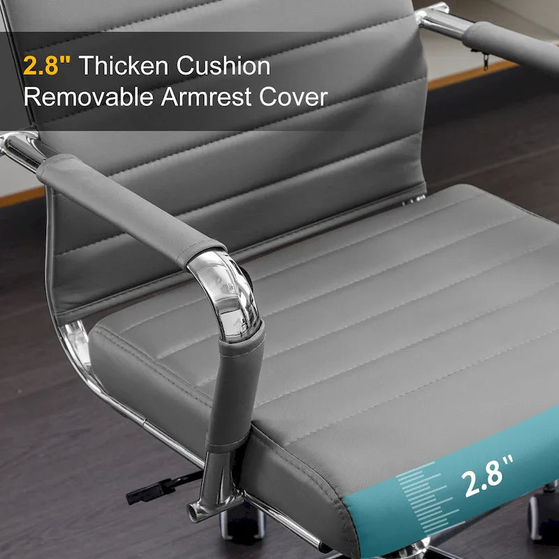Chaise de bureau ergonomique en cuir PU, réglable en hauteur et pivotante