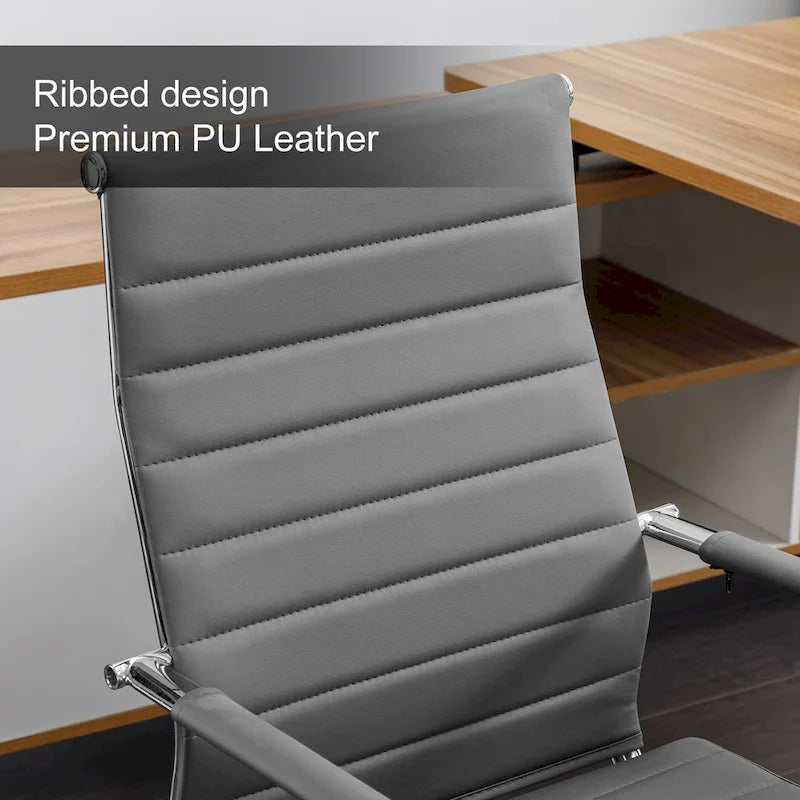 Chaise de bureau ergonomique en cuir PU, réglable en hauteur et pivotante