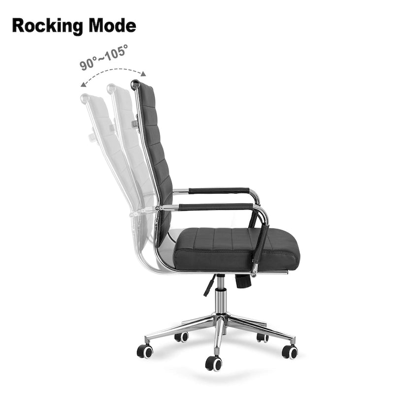 Chaise de bureau ergonomique en cuir PU, réglable en hauteur et pivotante