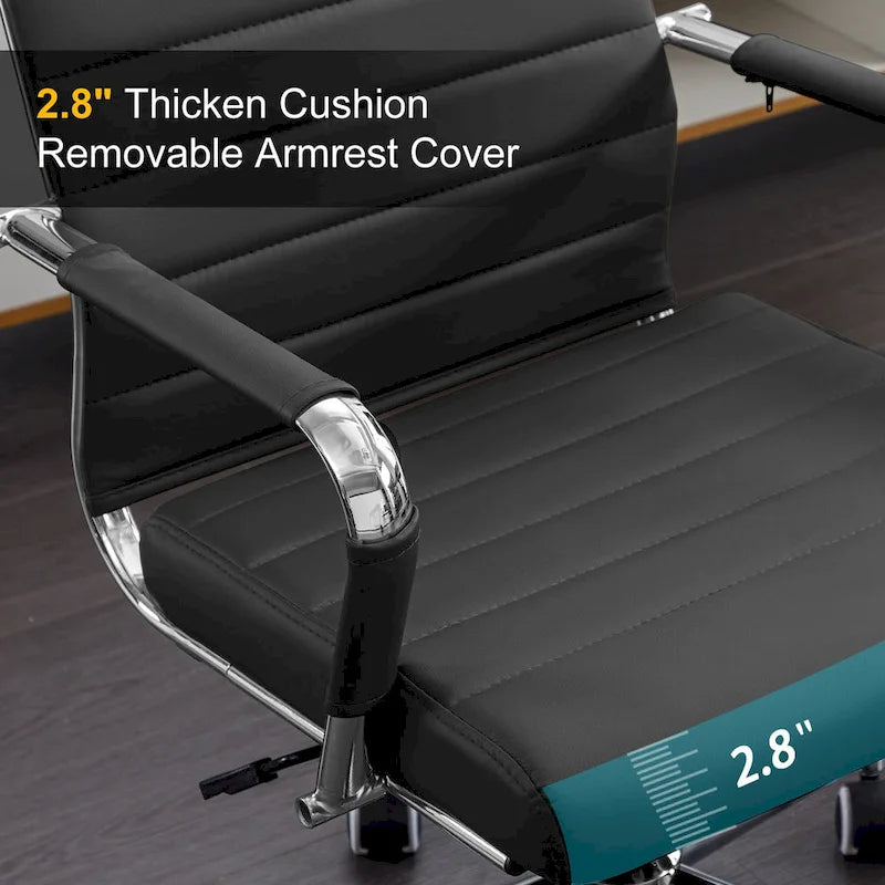 Chaise de bureau ergonomique en cuir PU, réglable en hauteur et pivotante