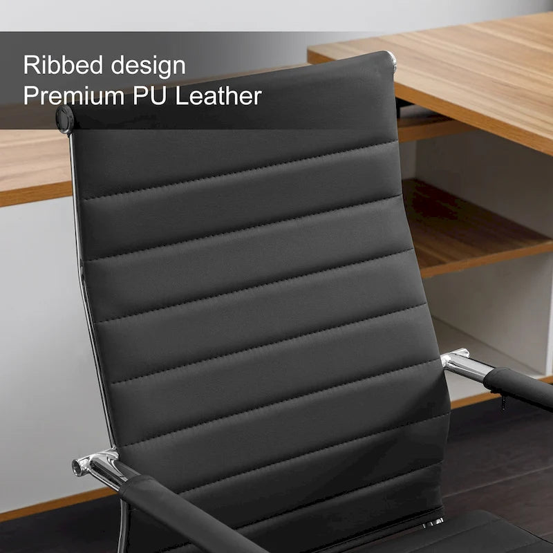 Chaise de bureau ergonomique en cuir PU, réglable en hauteur et pivotante