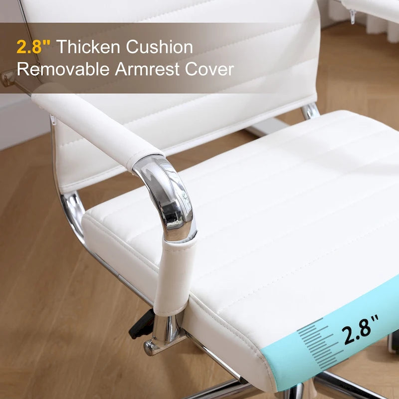 Chaise de bureau ergonomique en cuir PU, réglable en hauteur et pivotante