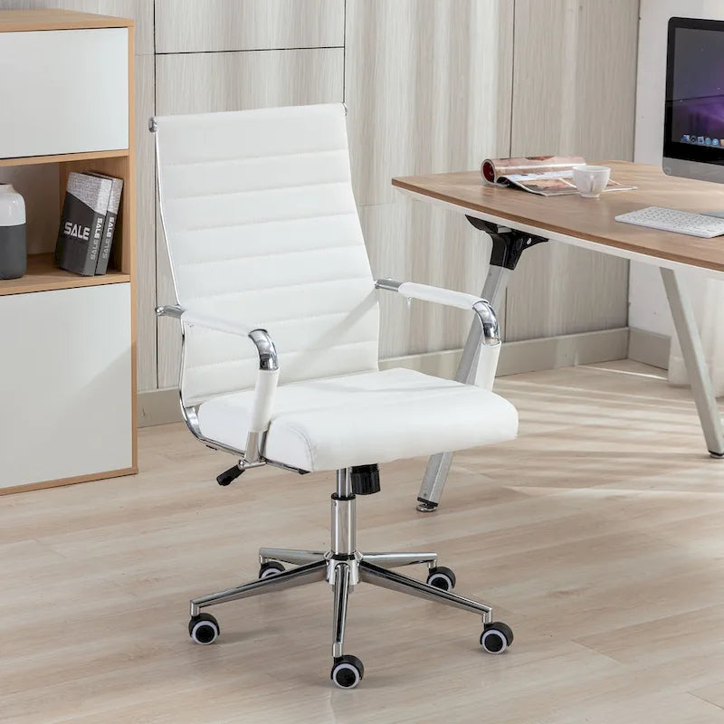 Chaise de bureau ergonomique en cuir PU, réglable en hauteur et pivotante