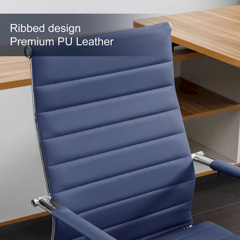 Chaise de bureau ergonomique en cuir PU, réglable en hauteur et pivotante