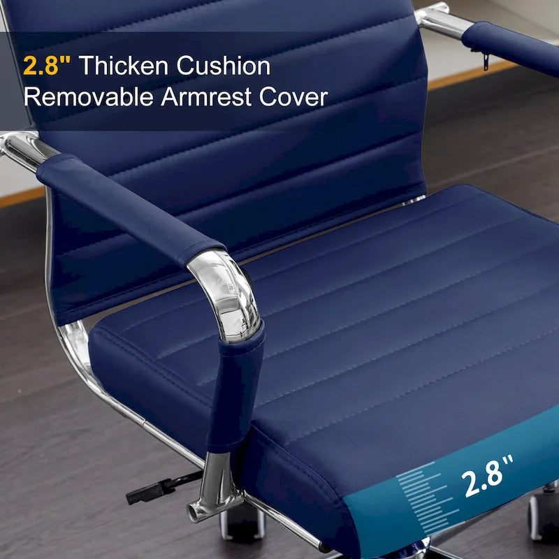 Chaise de bureau ergonomique en cuir PU, réglable en hauteur et pivotante