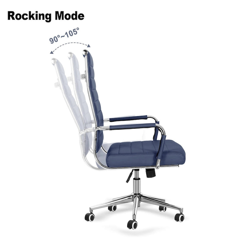 Chaise de bureau ergonomique en cuir PU, réglable en hauteur et pivotante