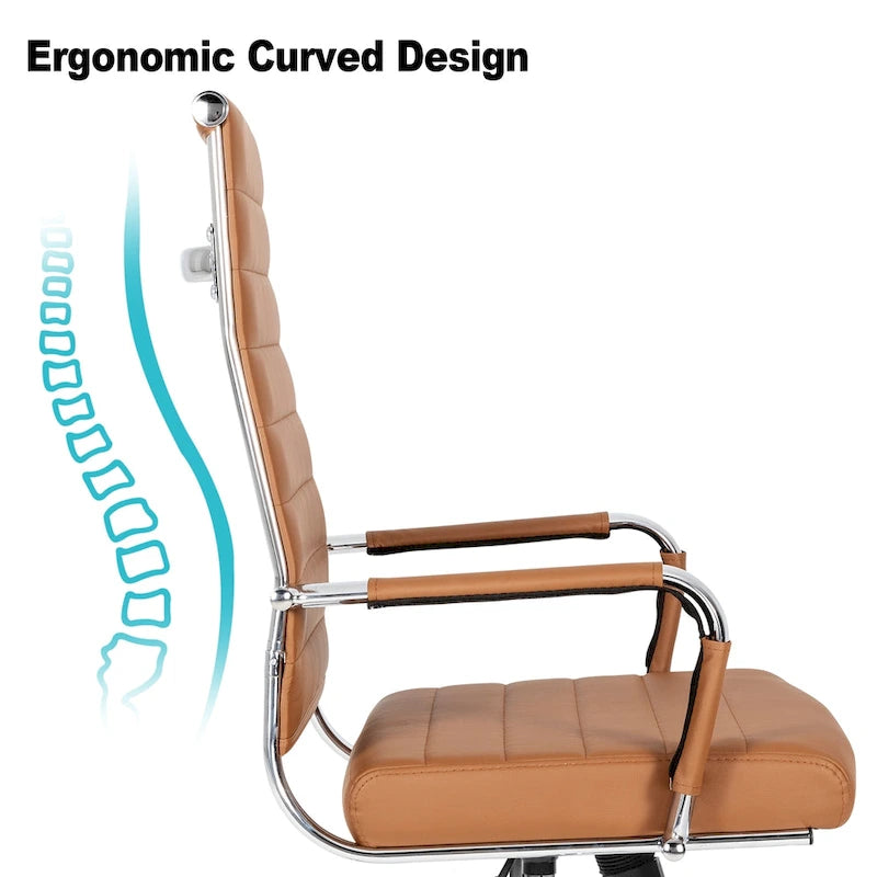 Chaise de bureau ergonomique en cuir PU, réglable en hauteur et pivotante
