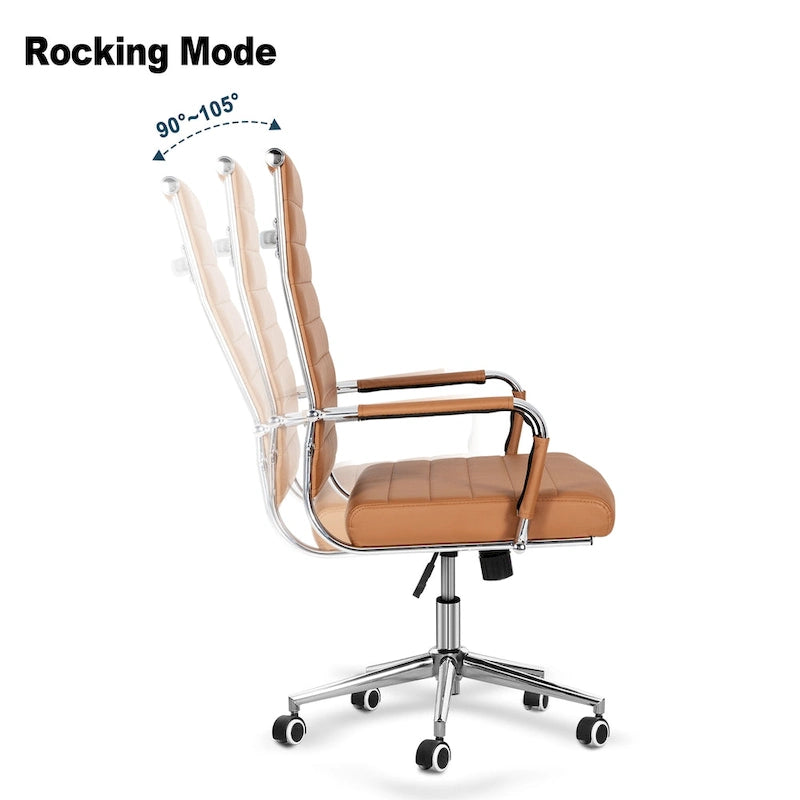 Chaise de bureau ergonomique en cuir PU, réglable en hauteur et pivotante