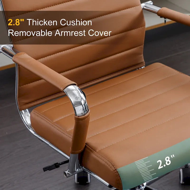 Chaise de bureau ergonomique en cuir PU, réglable en hauteur et pivotante