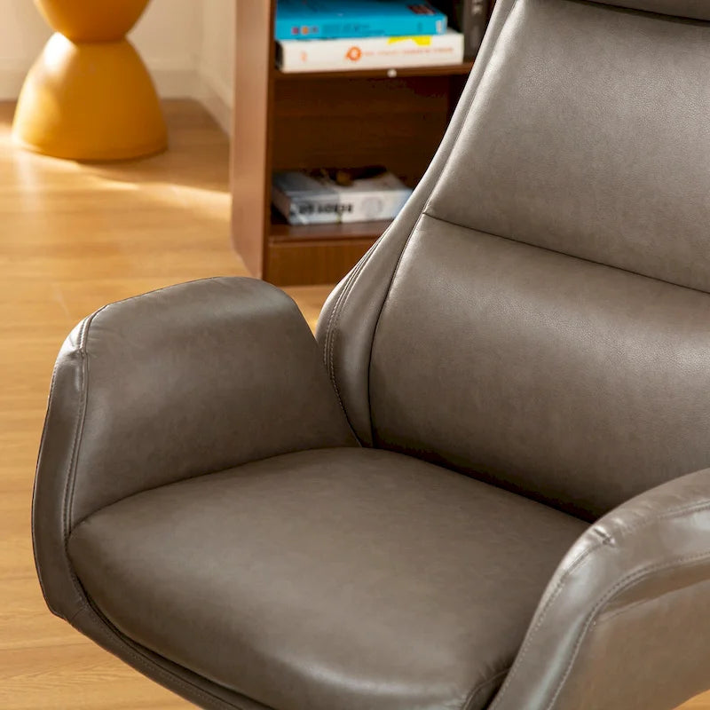Fauteuil de bureau de direction moderne en similicuir à dossier haut et réglable avec pivotement