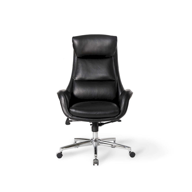 Fauteuil de bureau de direction moderne en similicuir à dossier haut et réglable avec pivotement