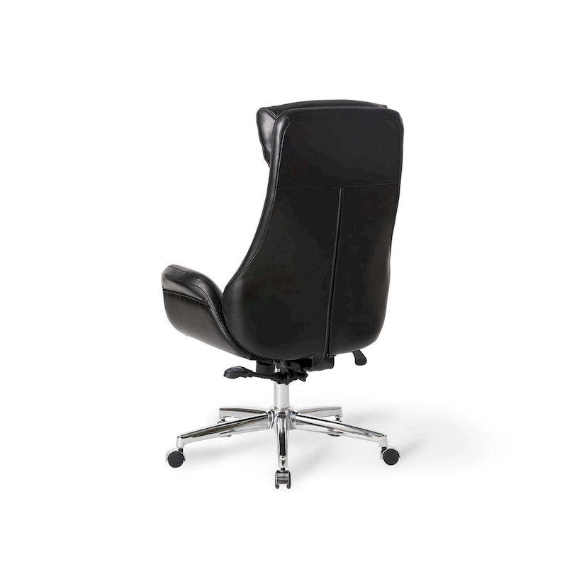 Fauteuil de bureau de direction moderne en similicuir à dossier haut et réglable avec pivotement
