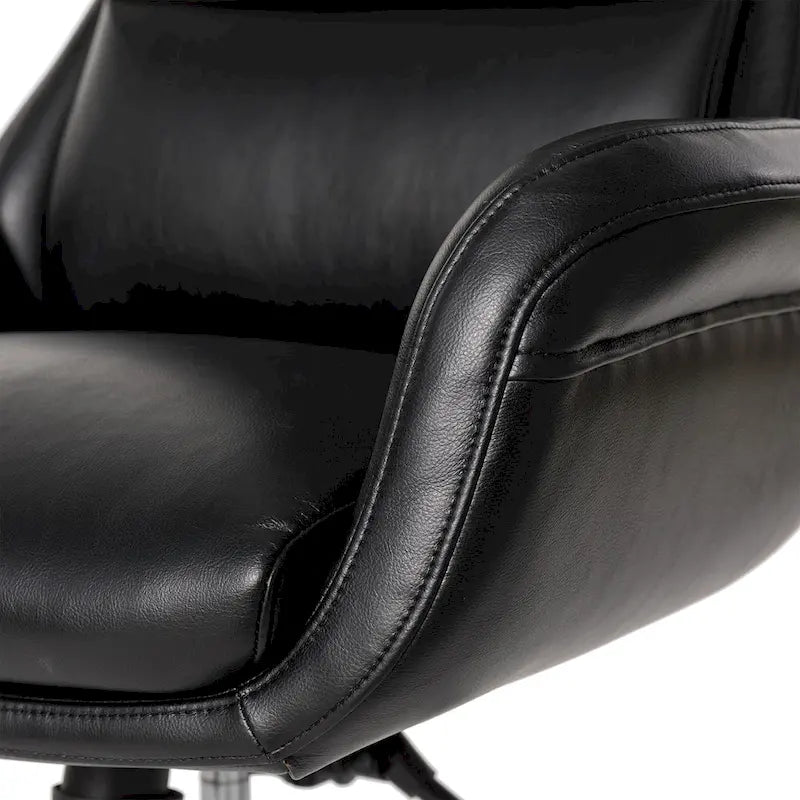 Fauteuil de bureau de direction moderne en similicuir à dossier haut et réglable avec pivotement