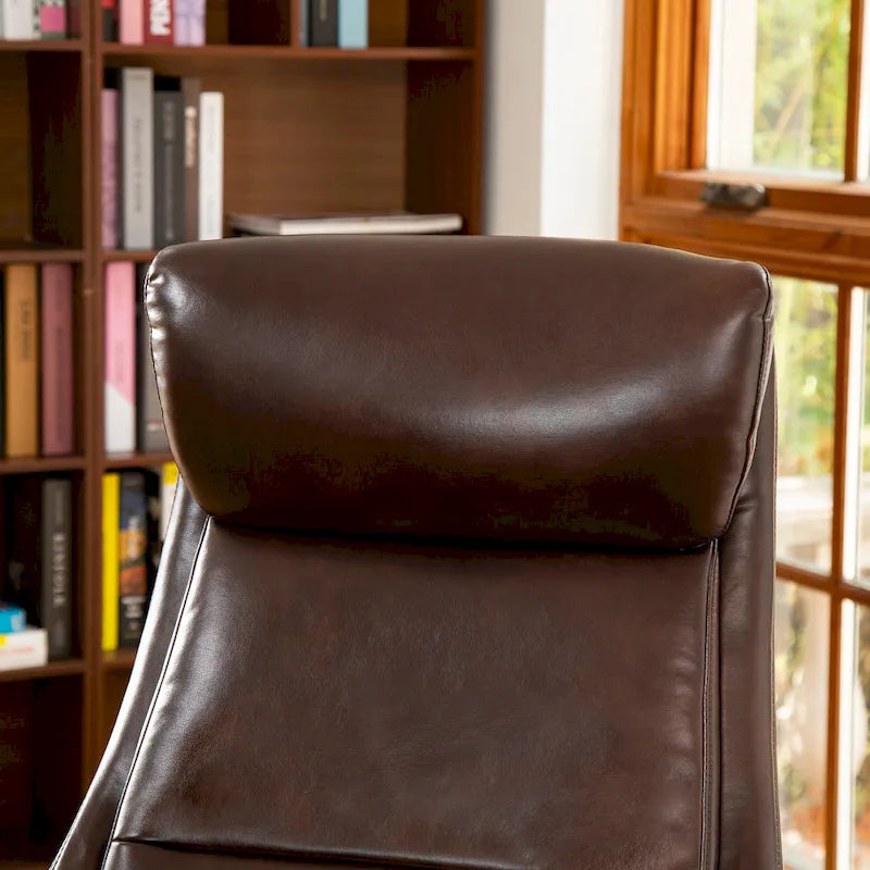 Fauteuil de bureau de direction moderne en similicuir à dossier haut et réglable avec pivotement