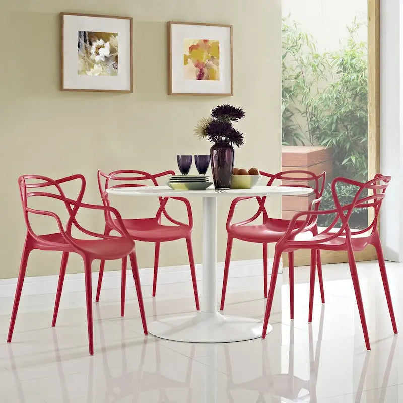 Fauteuil de salle à manger en polypropylène enchevêtré avec embouts de pieds Style moderne