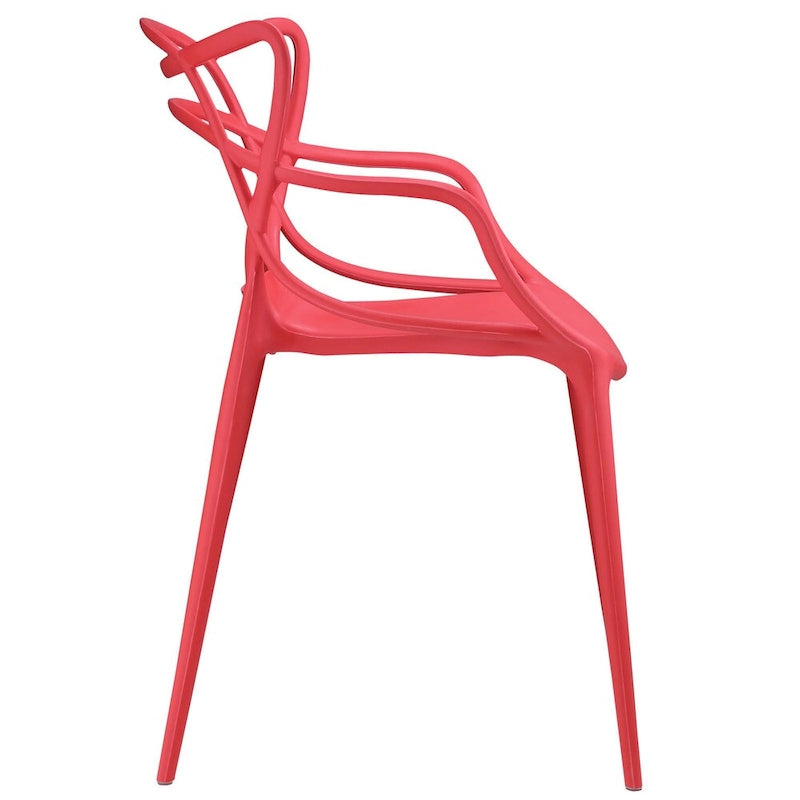 Fauteuil de salle à manger en polypropylène enchevêtré avec embouts de pieds Style moderne