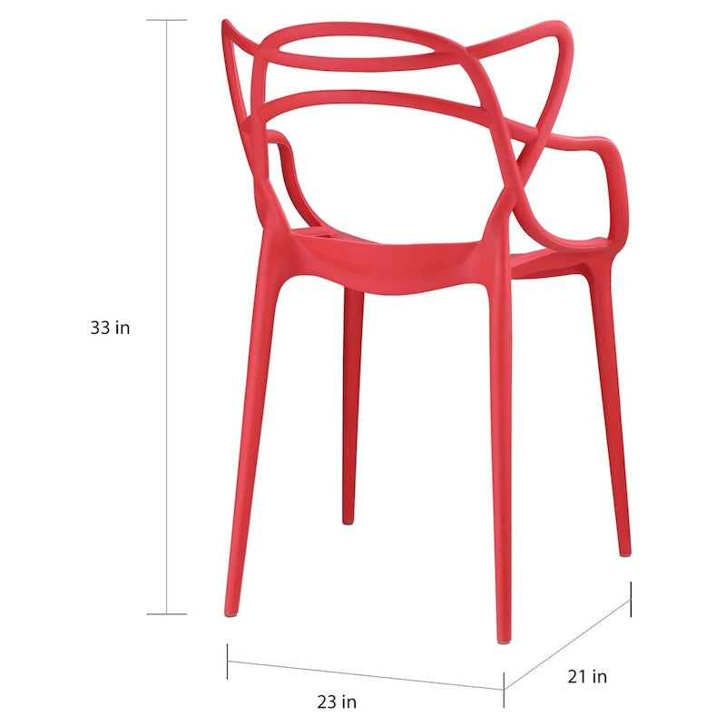 Fauteuil de salle à manger en polypropylène enchevêtré avec embouts de pieds Style moderne