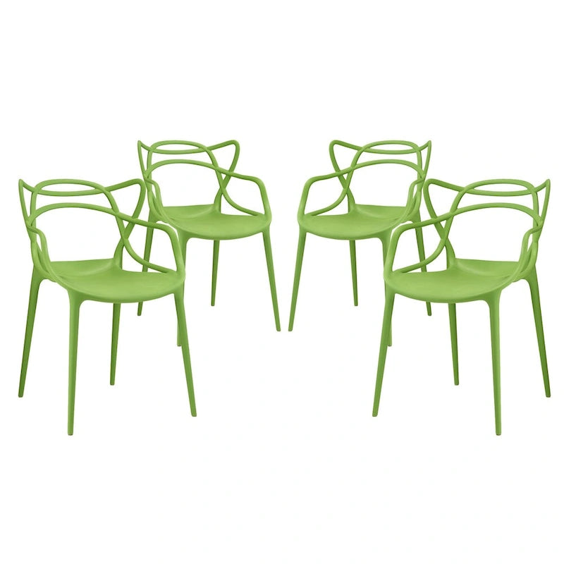 Fauteuil de salle à manger en polypropylène enchevêtré avec embouts de pieds Style moderne