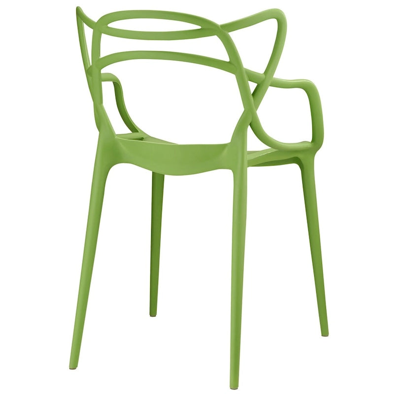 Fauteuil de salle à manger en polypropylène enchevêtré avec embouts de pieds Style moderne