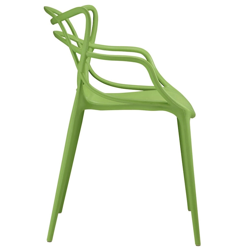 Fauteuil de salle à manger en polypropylène enchevêtré avec embouts de pieds Style moderne