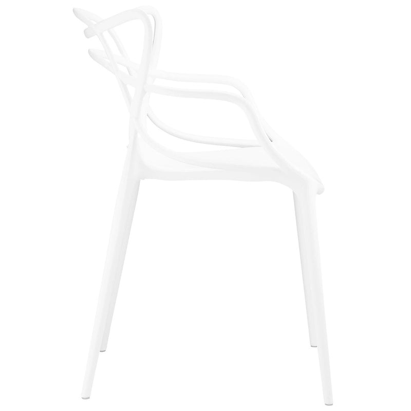 Fauteuil de salle à manger en polypropylène enchevêtré avec embouts de pieds Style moderne